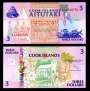 ILHAS COOK P07 3 DOLLARS 1989 FE AITUTAKI